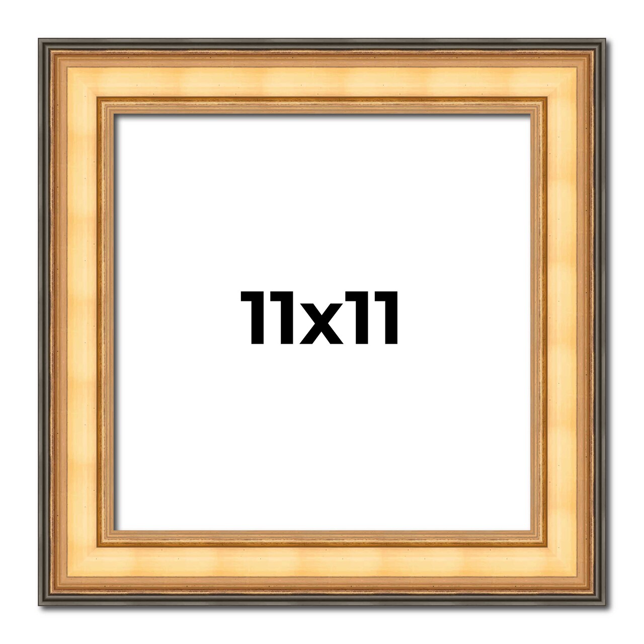 Square Traditional Gold Picture Frame - UV Acrylic, Foam Board Backing, Hanging Hardware